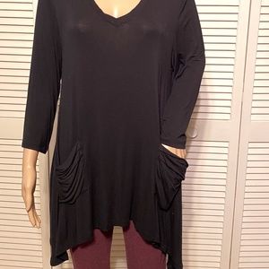 LOGO by Lori Goldstein Black MEDIUM Tunic